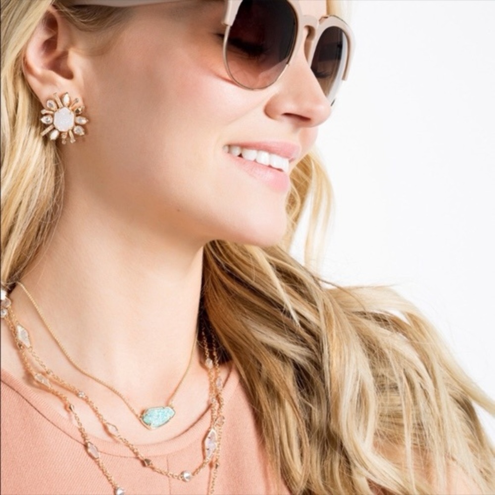 Kendra Scott Gold and White Earrings